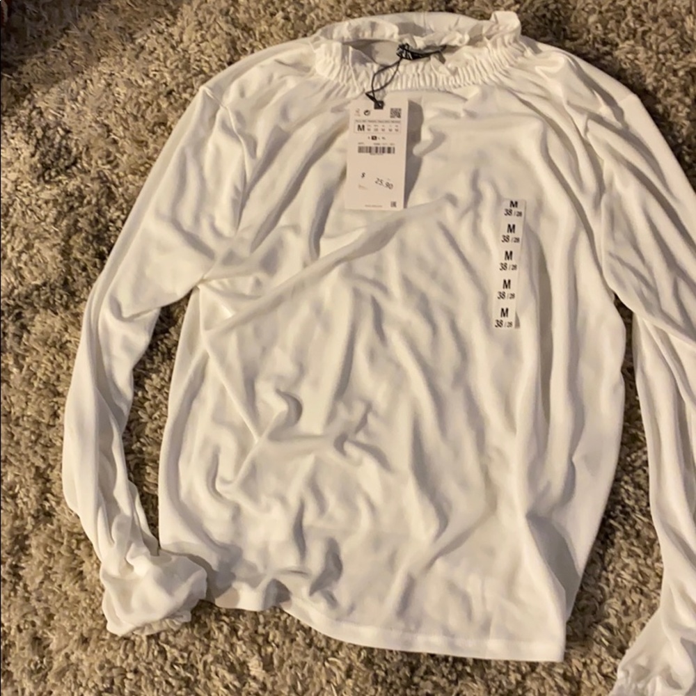 Zara white turtle neck shirt